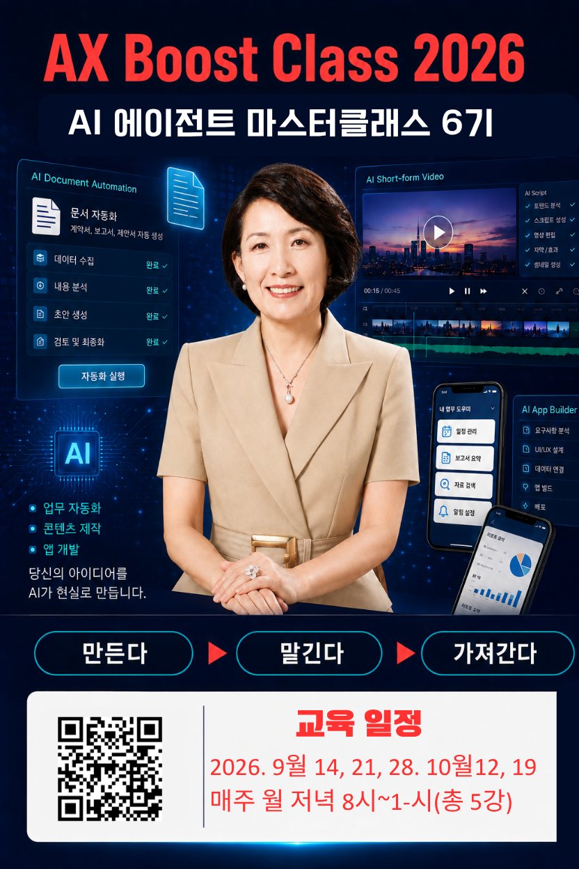 AX Boost Class 2026 · AI 에이전트 마스터클래스 6기 포스터